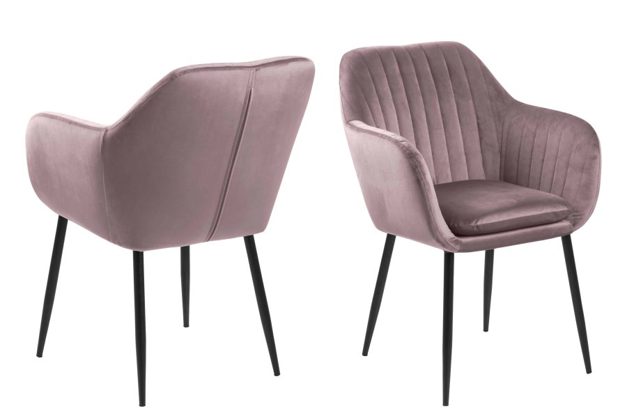 ACT NORDIC Emilia Sessel - rosa/schwarzer Stoff/Metall, mit Armlehnen