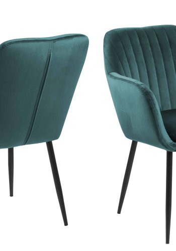 ACT NORDIC Emilia Sessel - flaschengrün/schwarzer Stoff/Metall, mit Armlehnen