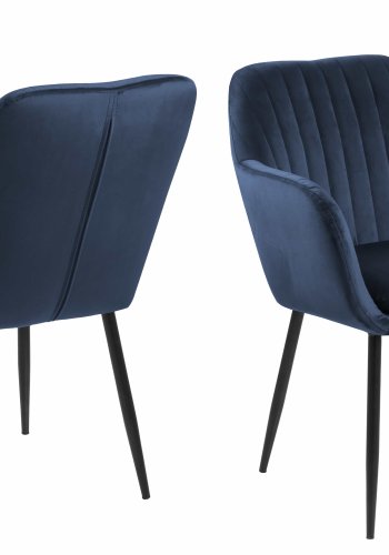 ACT NORDIC Emilia Sessel - dunkelblau/schwarzer Stoff/Metall, mit Armlehnen