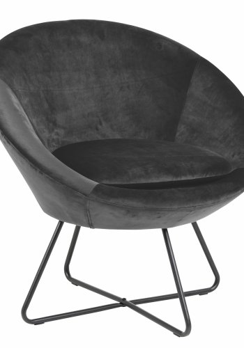 ACT NORDIC Center lenestol - mrk gr/svart stoff/metall, med armlener