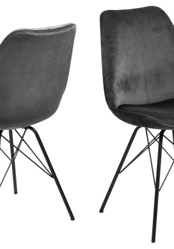 ACT NORDIC Eris Esszimmerstuhl - dunkelgrau/schwarzer Stoff/Metall