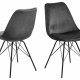 ACT NORDIC Eris Esszimmerstuhl - dunkelgrau/schwarzer Stoff/Metall