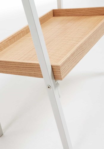 KAVE HOME Belgrad garderobestativ - hvit/naturmetall/eik finér, med hylle