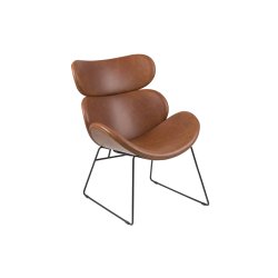 ACT NORDIC Cazar f�t�lj - cognac / svart konstl�der / metall