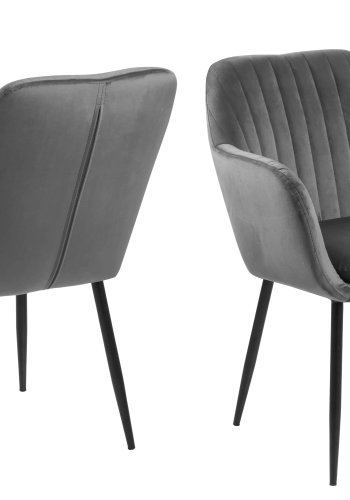 ACT NORDIC Emilia Sessel - dunkelgrau/schwarzer Stoff/Metall, mit Armlehnen