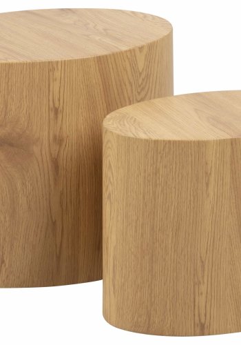 ACT NORDIC Mice sofabord - naturpapir vill eik, oval (sett med 2)