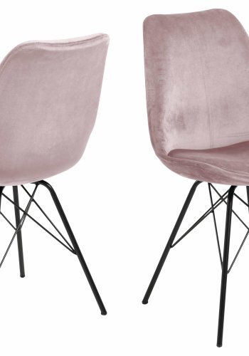 ACT NORDIC Eris Esszimmerstuhl - Altrosa/Schwarzer Stoff/Metall