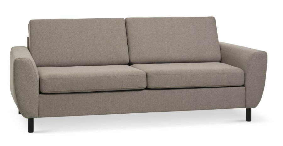Wendy 2,5 seter sofa - antilope beige polyesterstoff og svart tre