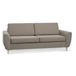 Wendy 2,5-sits soffa - antilop beige polyestertyg och naturligt trä
