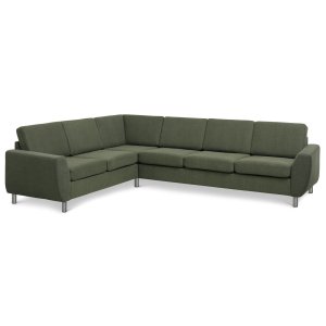 Wendy set 7 corner hjrnesofa - vinter mosgrn polyester stof og brstet aluminium