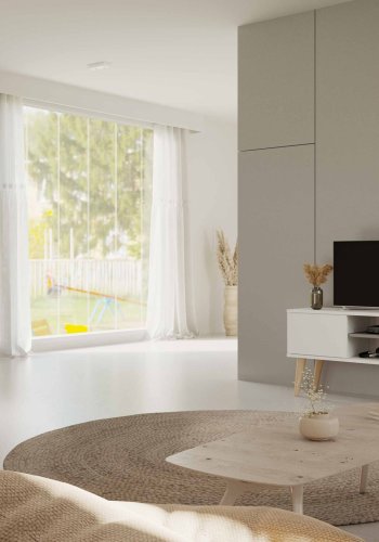 KOCOT RTV Toronto TV-bord, m. 2 drer og 1 hylle - hvit bk (120x35)