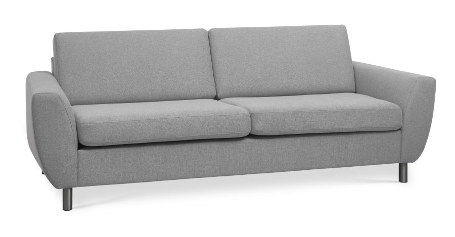 Wendy 2,5 seter sofa - gr polyesterstoff og brstet aluminium