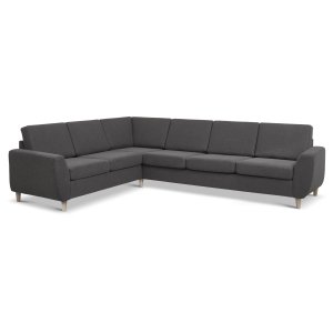 Wendy set 7 corner hjrnesofa - antracitgr polyester stof og natur tr