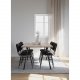 ROWICO Winnipeg spisebord, med uttrekk - hvitpigmentert eik og svart metall (200x100) 