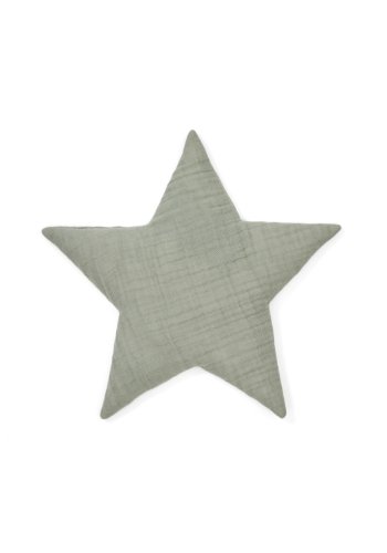 KAVE HOME Laily stjerneformet, grnn pute laget av 100 % kologisk bomull, 30 x 30 cm