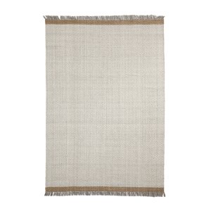 KAVE HOME Brina gulvt�ppe, m. sildebensm�nster, rektangul�r - beige jacquard-uld (300x200)