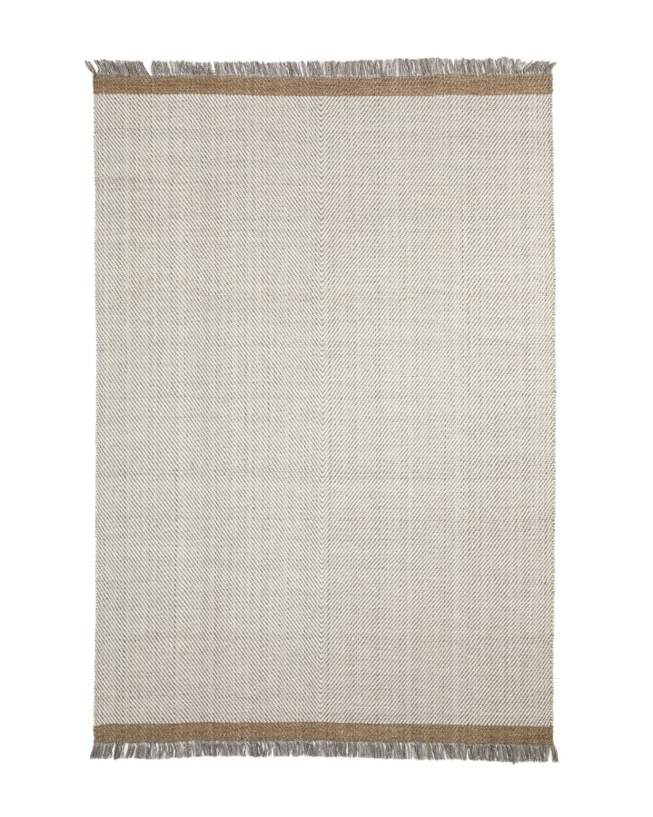 KAVE HOME Brina gulvt�ppe, m. sildebensm�nster, rektangul�r - beige jacquard-uld (300x200)