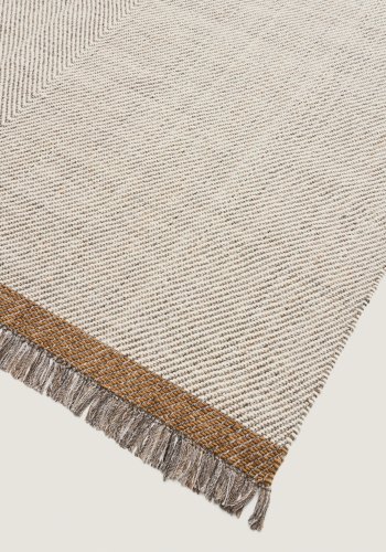 KAVE HOME Brina gulvt�ppe, m. sildebensm�nster, rektangul�r - beige jacquard-uld (300x200)