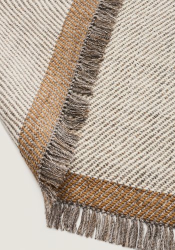 KAVE HOME Brina gulvt�ppe, m. sildebensm�nster, rektangul�r - beige jacquard-uld (300x200)