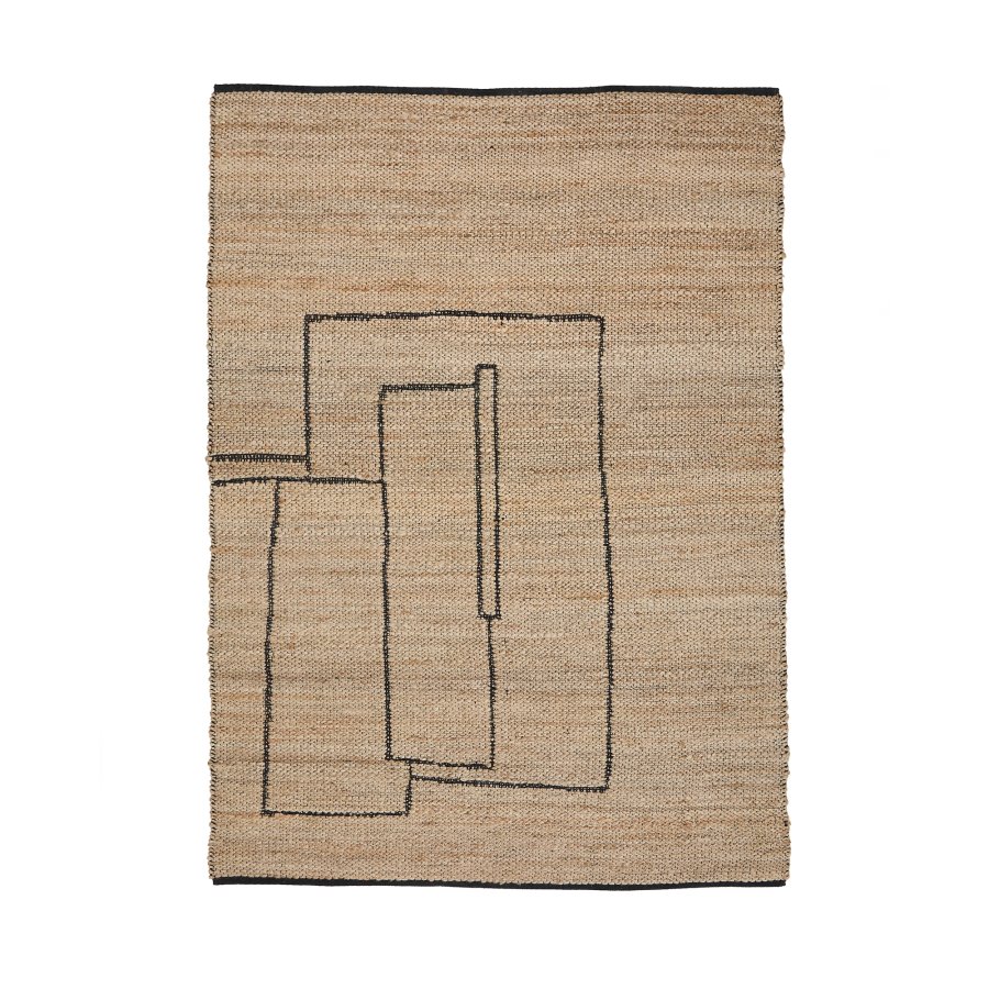  KAVE HOME Velira grafisk gulvtppe, rektangulr - natur jute (160x230)