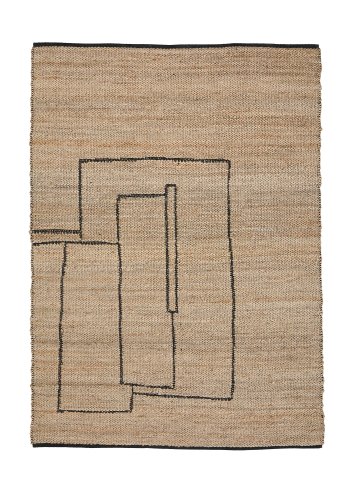  KAVE HOME Grafisk teppe Velira i jute 200 x 300 cm