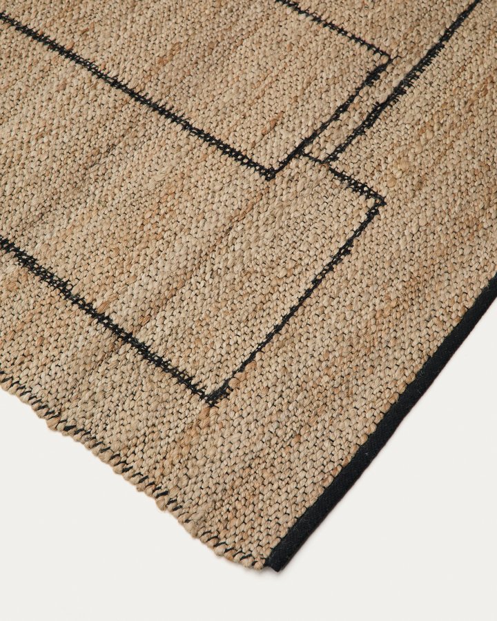  KAVE HOME Grafisk teppe Velira i jute 200 x 300 cm