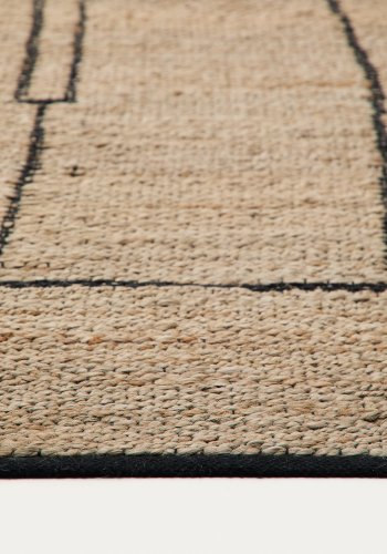 KAVE HOME Grafisk teppe Velira i jute 200 x 300 cm