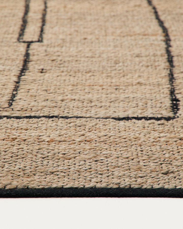  KAVE HOME Grafisk teppe Velira i jute 200 x 300 cm