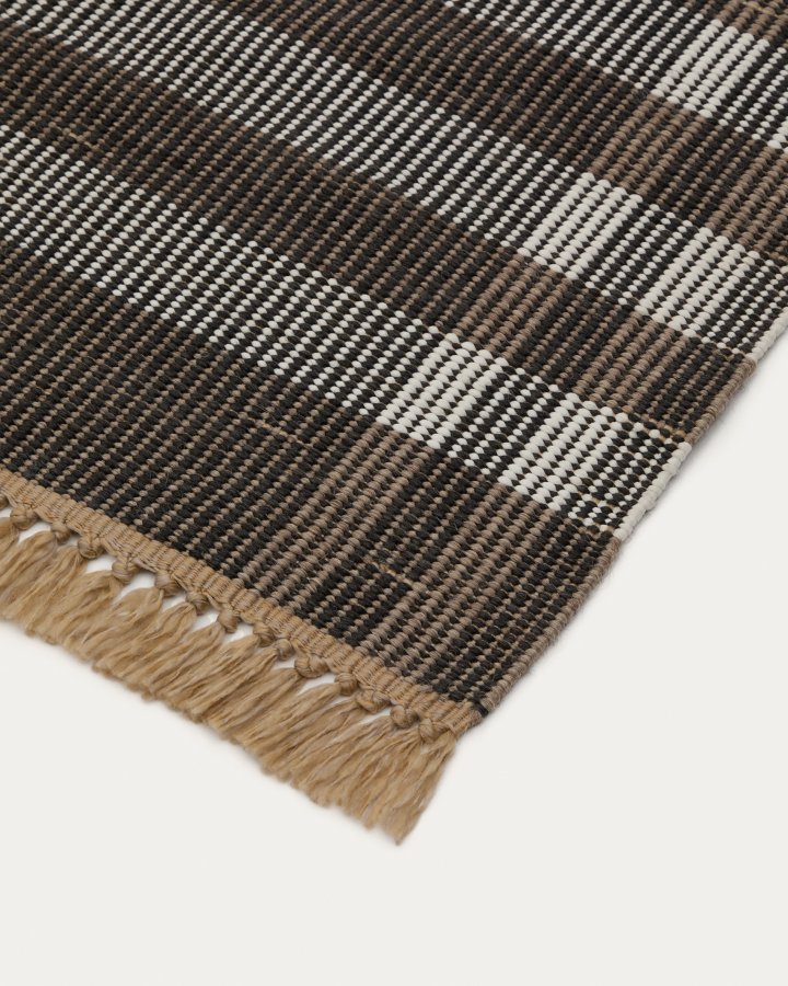  KAVE HOME Tppe Barani udendrs gulvtppe, rektangulr - brun og sort polypropylen (60x90)