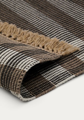  KAVE HOME Tppe Barani udendrs gulvtppe, rektangulr - brun og sort polypropylen (60x90)