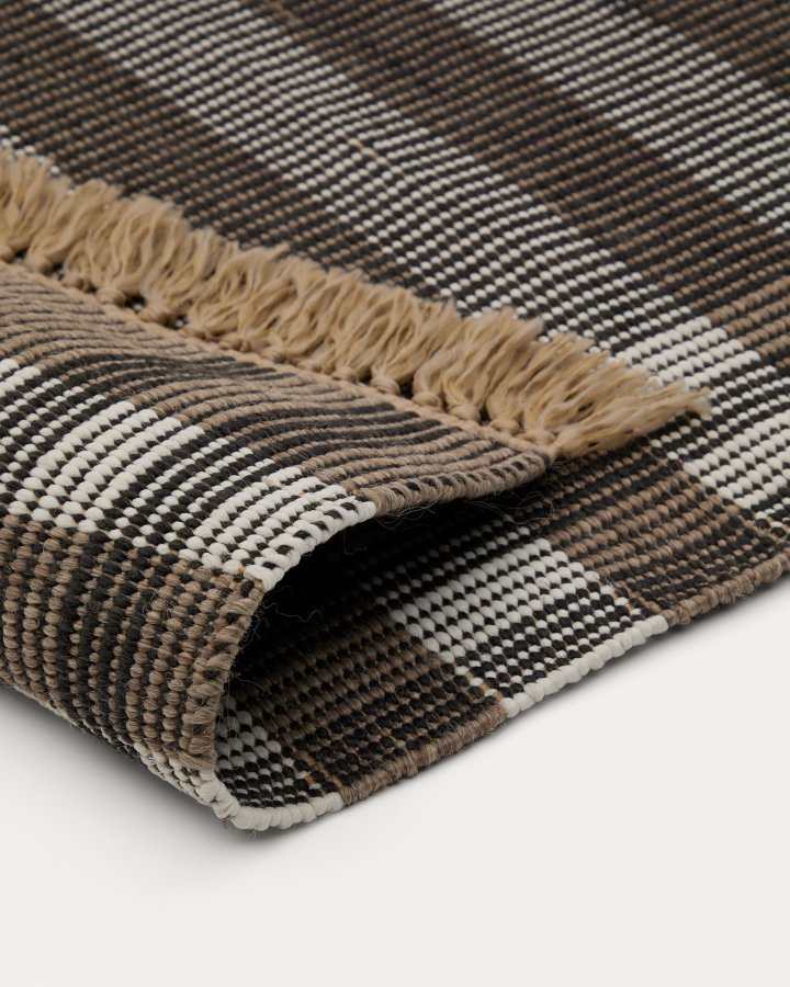  KAVE HOME Tppe Barani udendrs gulvtppe, rektangulr - brun og sort polypropylen (60x90)