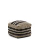 KAVE HOME Aylin puff i beige og svart jutebrodert bomull, 60 x 60 cm