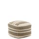 KAVE HOME Aylin puff i beige jute, brodert bomull, 60 x 60 cm