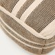 KAVE HOME Aylin puff i beige jute, brodert bomull, 60 x 60 cm