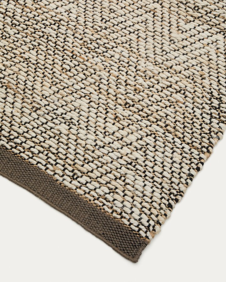 KAVE HOME Arpe beige jute jacquardteppe 70 x 140cm
