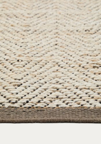 KAVE HOME Arpe beige jute jacquardteppe 70 x 140cm
