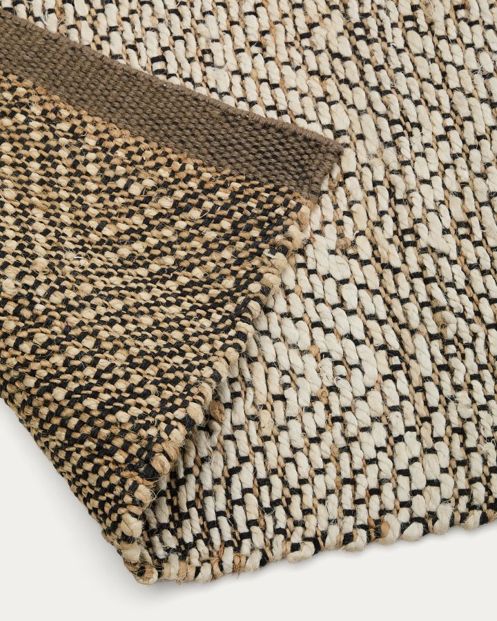 KAVE HOME Arpe beige jute jacquardteppe 70 x 140cm