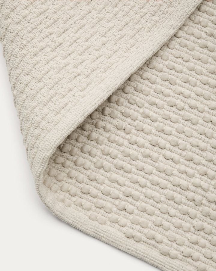 KAVE HOME Mascarell hvitt teppe laget av bomull og polyester 160 x 230 cm