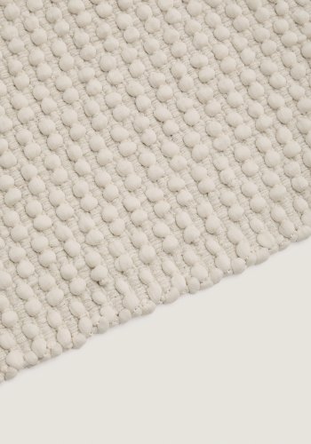 KAVE HOME Mascarell hvitt teppe laget av bomull og polyester 70 x 140 cm