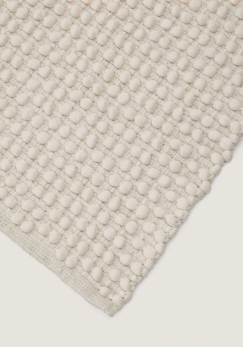 KAVE HOME Mascarell hvitt teppe laget av bomull og polyester 70 x 140 cm