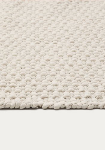 KAVE HOME Mascarell hvitt teppe laget av bomull og polyester 70 x 140 cm