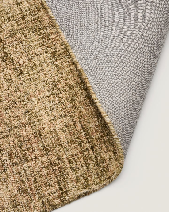 KAVE HOME Zarn gulvt�ppe, rektangul�r - gr�n uldblanding med mini boucl&eacute;-effekt (300x200)