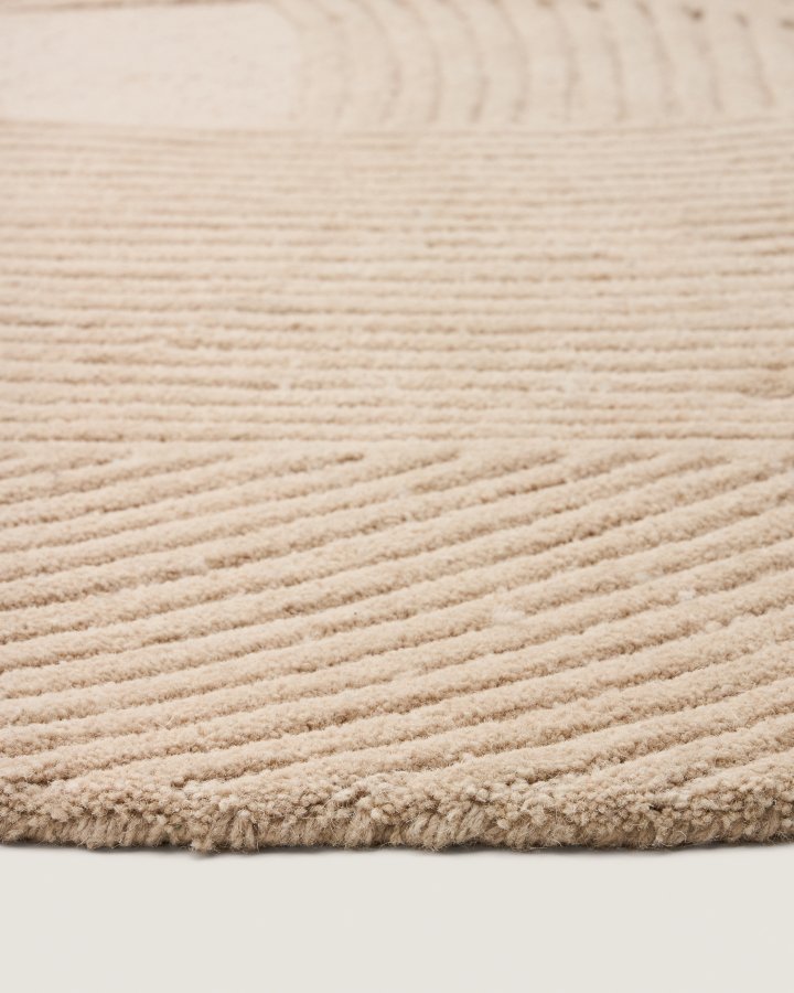 KAVE HOME Domm gulvt�ppe, organisk - beige uld (230x160)