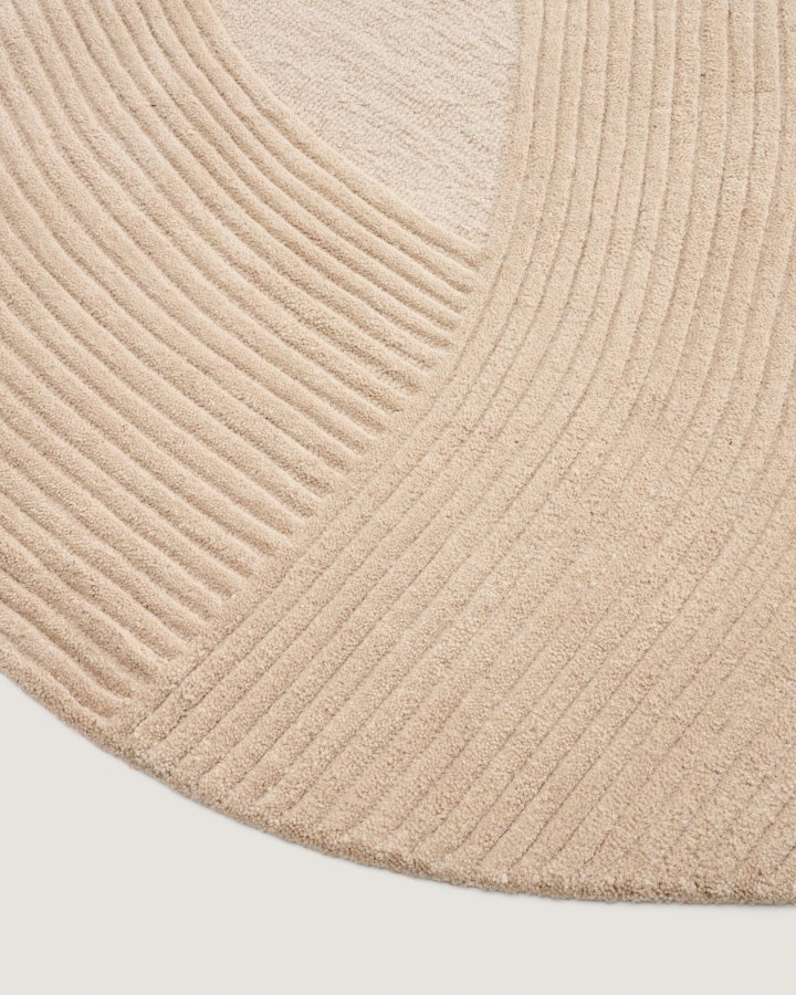 KAVE HOME Domm gulvt�ppe, rund - beige uld (�200)