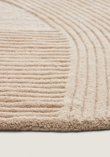 KAVE HOME Domm gulvt�ppe, rund - beige uld (�200)