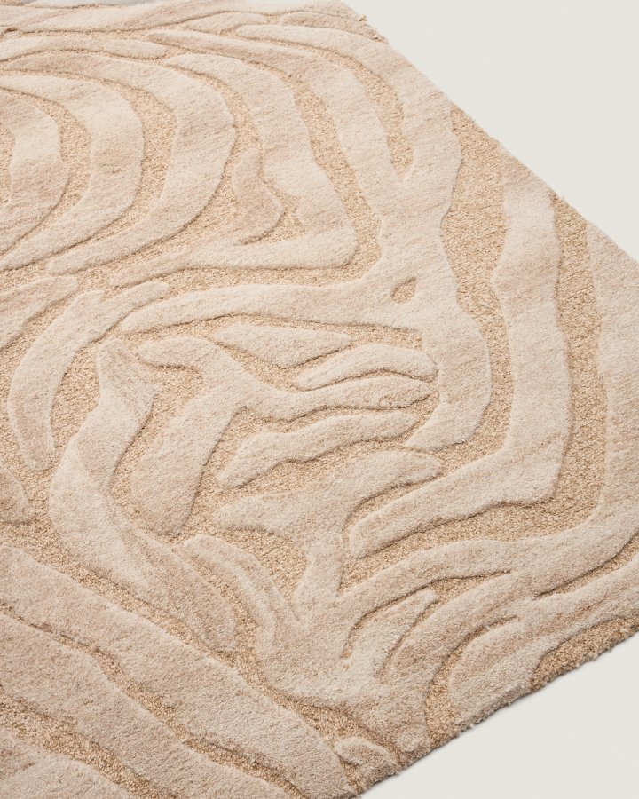 KAVE HOME Tribet gulvt�ppe, rektangul�r - zebra jacquard uld (300x200)