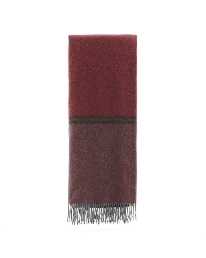 KAVE HOME Zunara dobbeltsidet plaid, m. frynser, rektangul�r - multifarvet uldblanding (170x130)