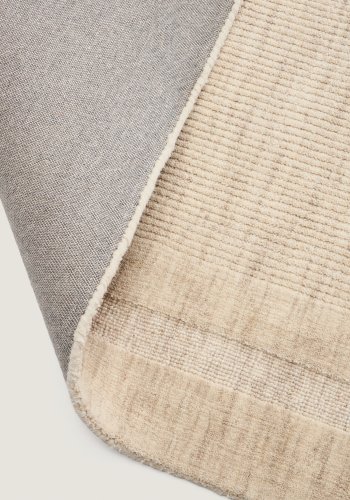 KAVE HOME Dalena gulvt�ppe, rektangul�r - beige stribet jacquard uld (230x160)