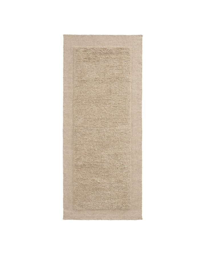 KAVE HOME Marely l�ber gulvt�ppe, rektangul�r - beige uld (200x80)
