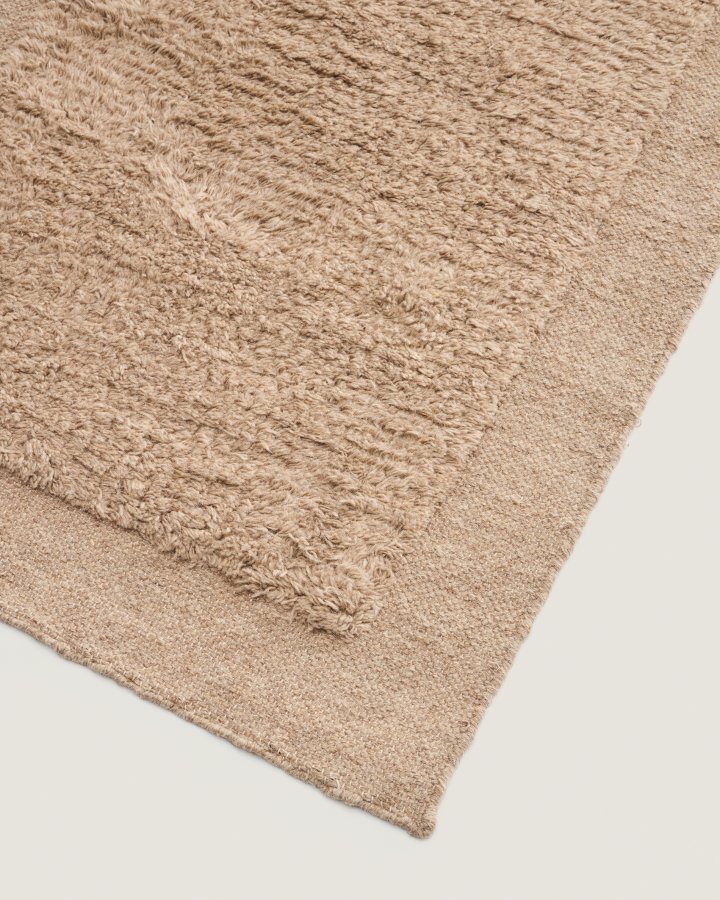 KAVE HOME Marely l�ber gulvt�ppe, rektangul�r - beige uld (200x80)